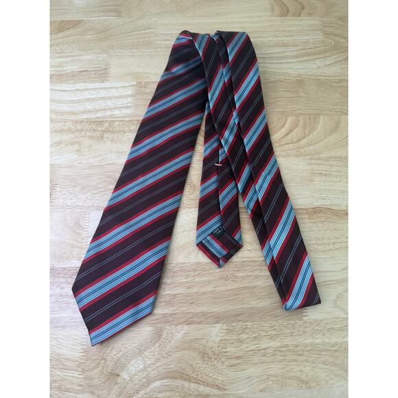 Borrelli Napoli Italian Men’s Silk Neck Tie Red Maroon Blue - Picture 3 of 10
